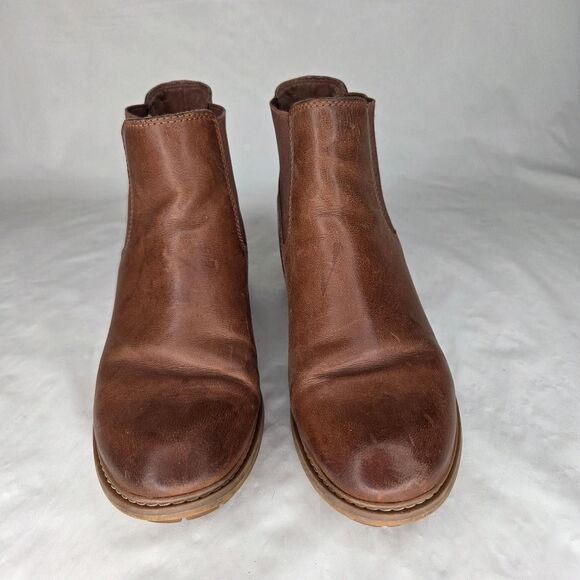 Timberland Sutherlin Bay Chelsea Boots Women Sz 7 Brown Leather - Picture 3 of 8